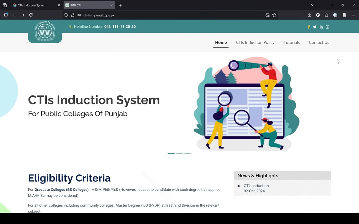 CTI Portal Homepage